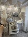 Велика подвійна кулька з індивідуальним написом для пологового